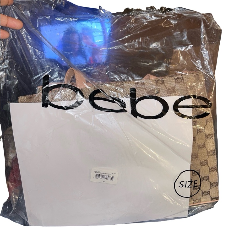 Bebe Signature Beige and Pink Tote - Picture 9 of 9